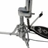 Close-up of DW 6000 flat base hi-hat stand with pedal and hardware.