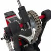 Close-up of DW 5000 bass drum pedal with chain drive and footplate.