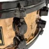 Close-up of Mapex Black Panther 14x5.5in snare drum hardware.