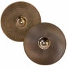 Pair of Zildjian ZXT 14-inch solid hi-hat cymbals for drumming.
