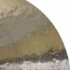 Close-up of a cymbal with reflections and textured surface for jazz drumming.