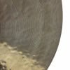Close-up of a 20-inch jazz ride cymbal with detailed grooves.