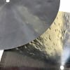 Close-up of 14-inch sand finish hi-hat cymbals for drumming.