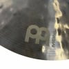 Close-up of Meinl Byzance Extra Dry 18in crash cymbal surface with logo.