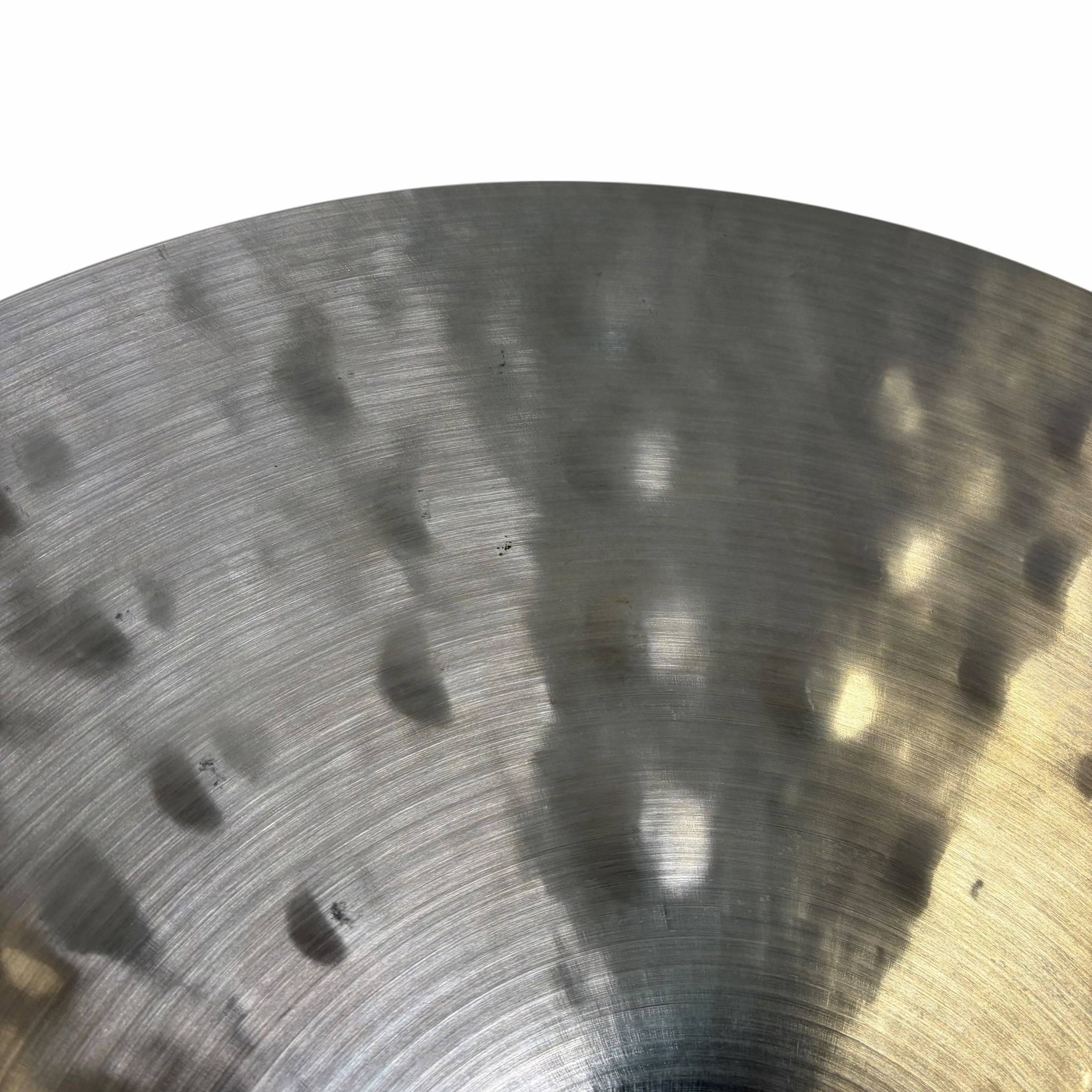 Close-up of Meinl Byzance Extra Dry 18in Thin Crash cymbal surface.