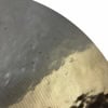 Close-up of Meinl Byzance Traditional 20in crash cymbal with hammer marks.
