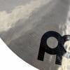 Close-up of Meinl Byzance Traditional 20in crash cymbal with hammer marks.