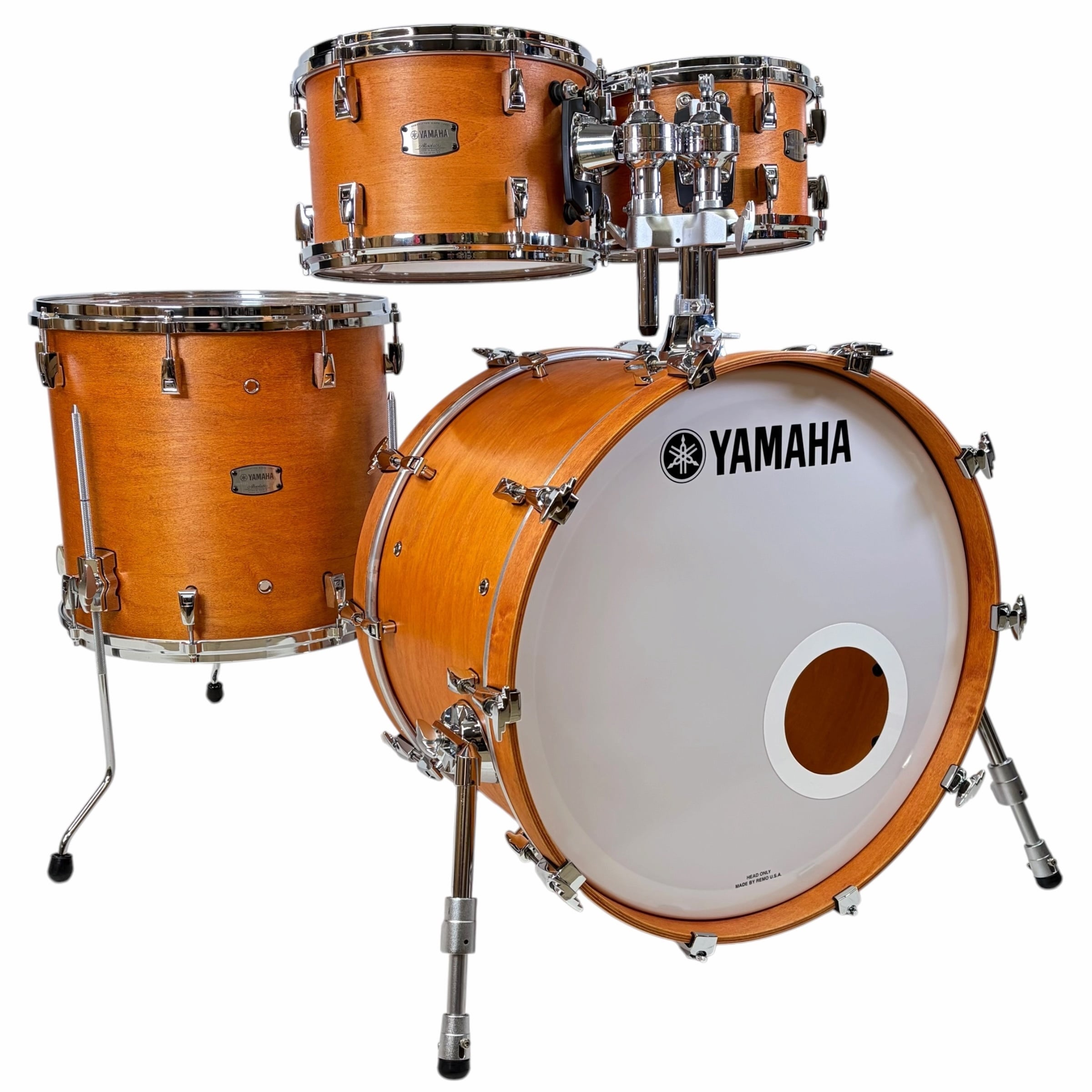 Yamaha hybrid maple drum set with natural finish for professional drummers.