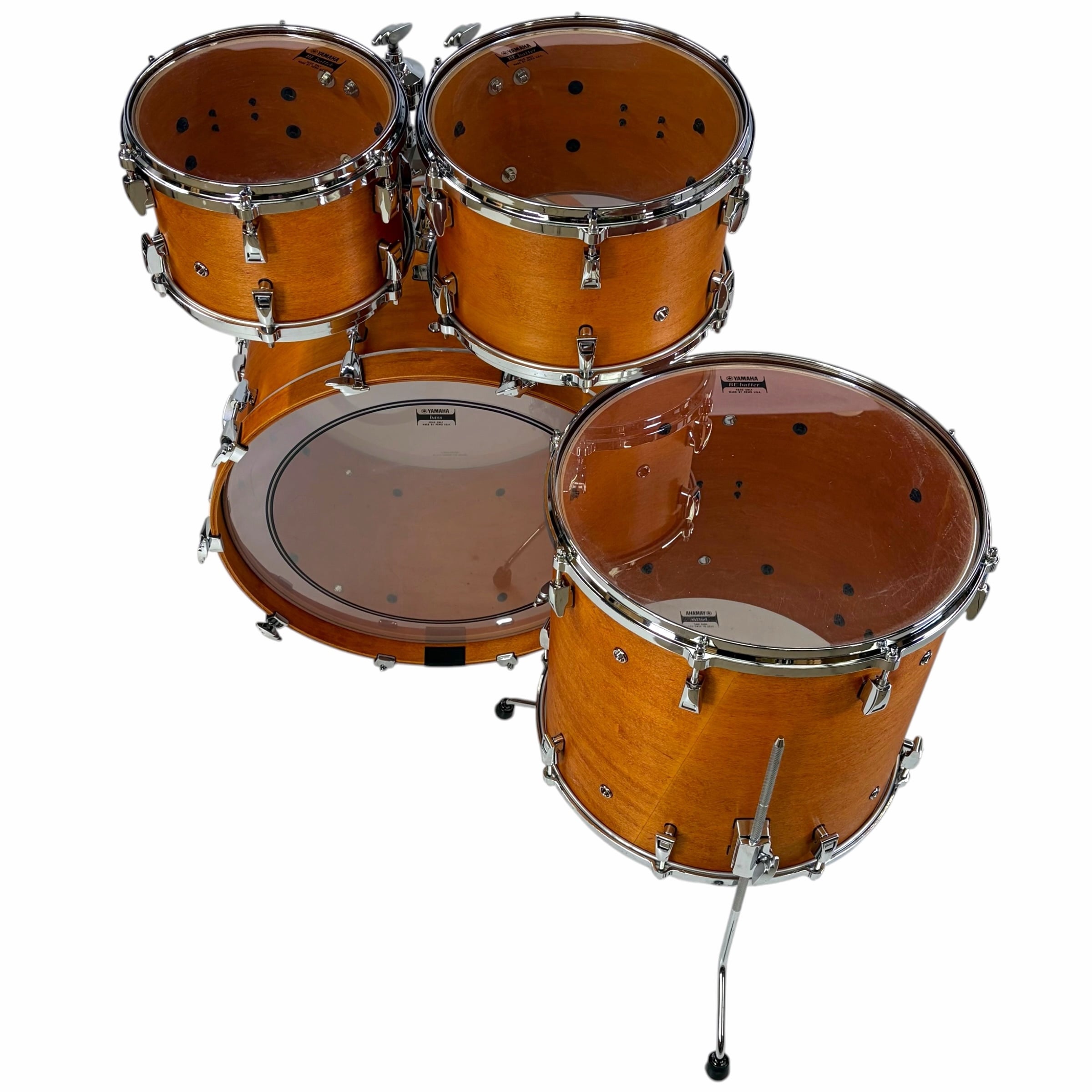 Yamaha Absolute Hybrid Maple 22in drum shell pack in Vintage Natural finish.