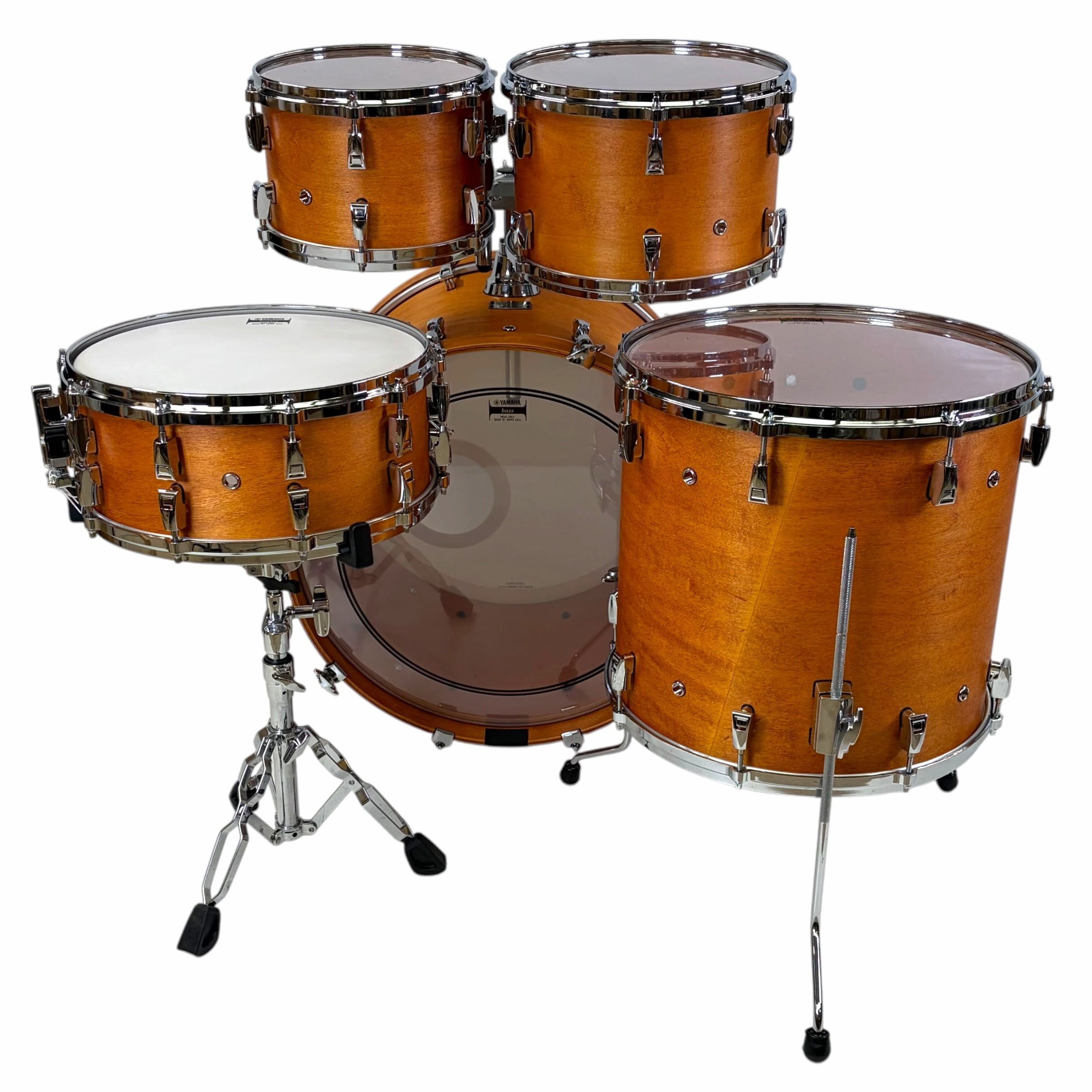 Yamaha Hybrid Maple 22in drum shell pack with hardware in vintage natural finish.