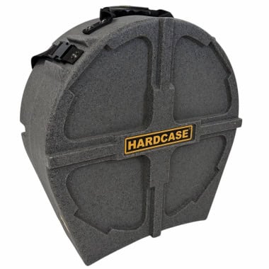 Granite hard drum case with head storage for 14-inch snare drums.
