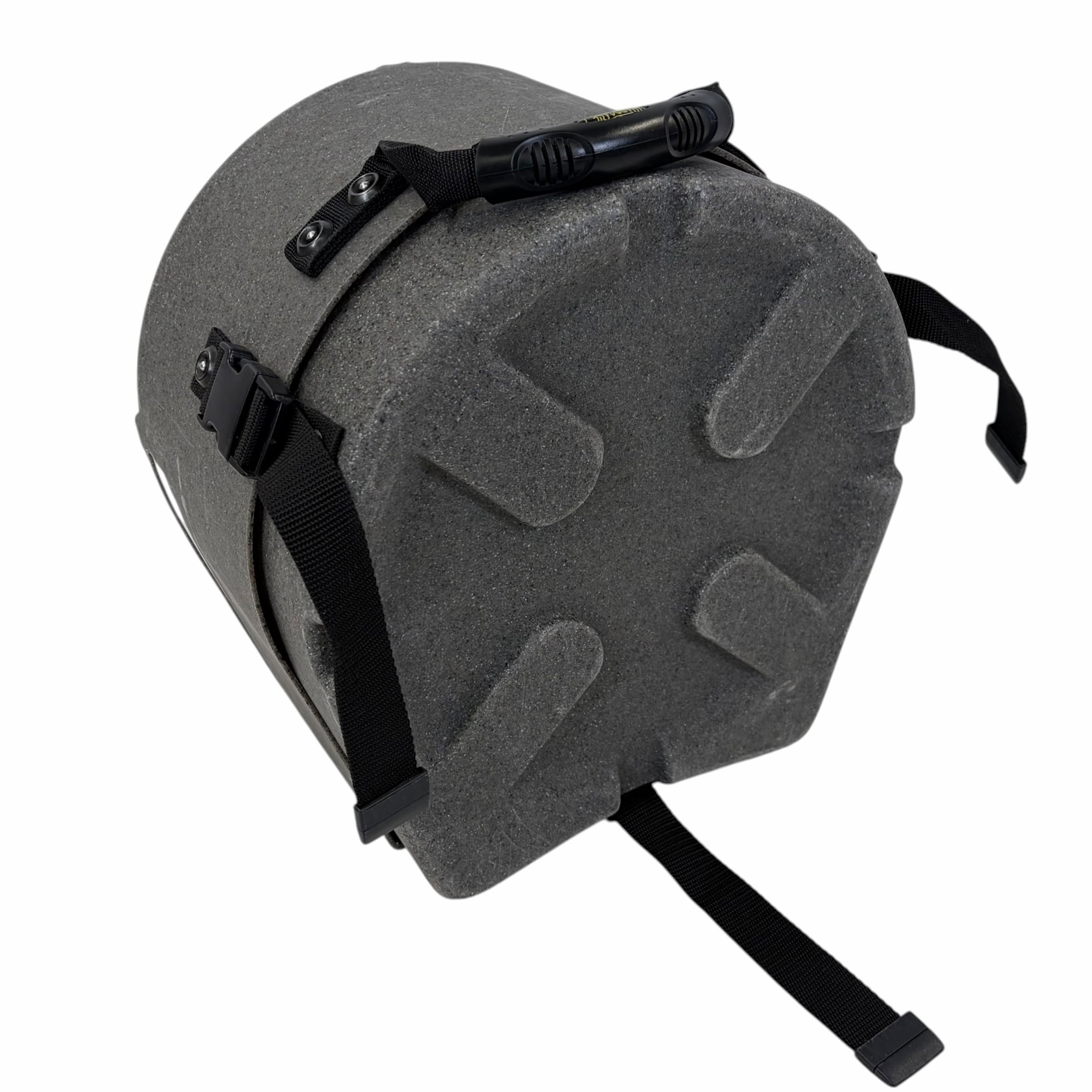 Granite 10-inch tom drum case with handle and straps for drums.