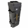 Durable 28-inch hardware case with wheels for drum equipment transport.