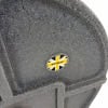 Close-up of the granite drum cymbal case with logo detail.