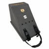Durable granite bass pedal case with straps for secure transport.