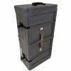 Granite hardware case with wheels for drum equipment.