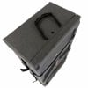 Granite hardware case with wheels for drum equipment transport.