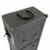 Granite hardware case with wheels for drum equipment transport.