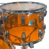Ludwig Vistalite amber drum set shell with chrome hardware.
