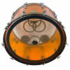 Vistalite orange drum front view with hardware.
