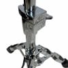 Chrome drum snare stand clamp and tubular chrome support.
