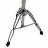 Chromed drum kit stand tripod with rubber feet and center pole for drum set.