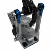 Yamaha single bass drum pedal mechanism with blue accents and metal frame.