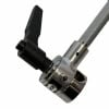 Drums accessory arm with metal clamp and black adjustment knob.