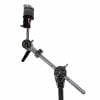 DW Straight/Boom Cymbal Arm for drum kits with chrome finish and adjustable joints.