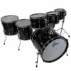 Gretsch Renown Maple 7-piece drum kit in piano black with chrome hardware.