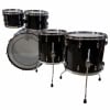 Gretsch Renown maple drum kit in piano black finish with chrome hardware.