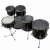 Gretsch drum kit shell pack in piano black with stands.