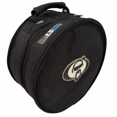 Drums Only black round snare drum case with handle.