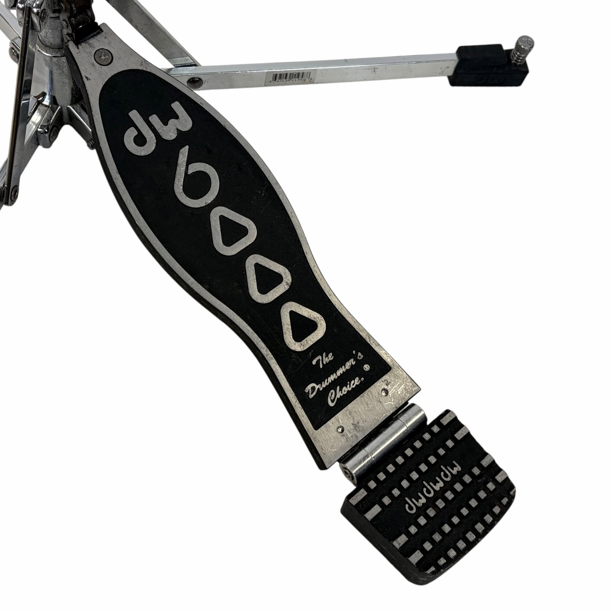 DW 6000 Series hi-hat pedal from Drummers Only focused on pedal plate and logo.