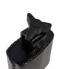 Close-up of a black drum percussion clamp accessory.