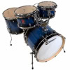 Blue 5-piece shell pack with bass drum and toms.