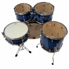 Premier Birch drum set in cobalt blue with hardware and stands.