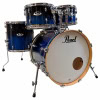 Blue Pearl Export drum kit with bass drum front view.