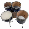 Pearl Export EXL 5-piece drum kit with blue finish and chrome hardware.
