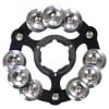 Drummer's ring with multiple metal jingles for percussion.