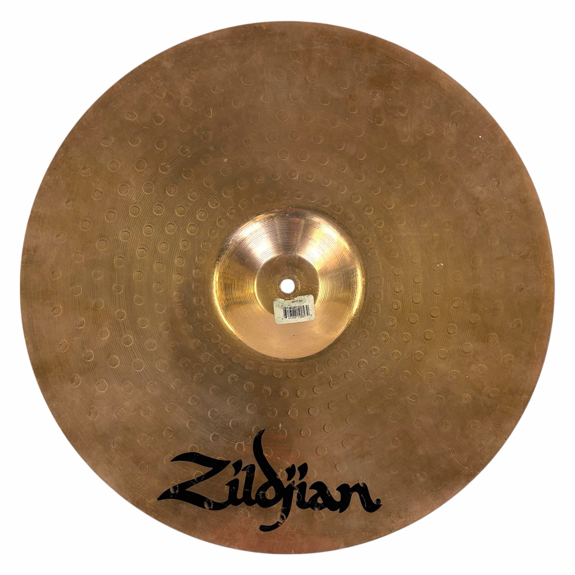 Zildjian 18in crash cymbal with logo, perfect for drummers and percussionists.