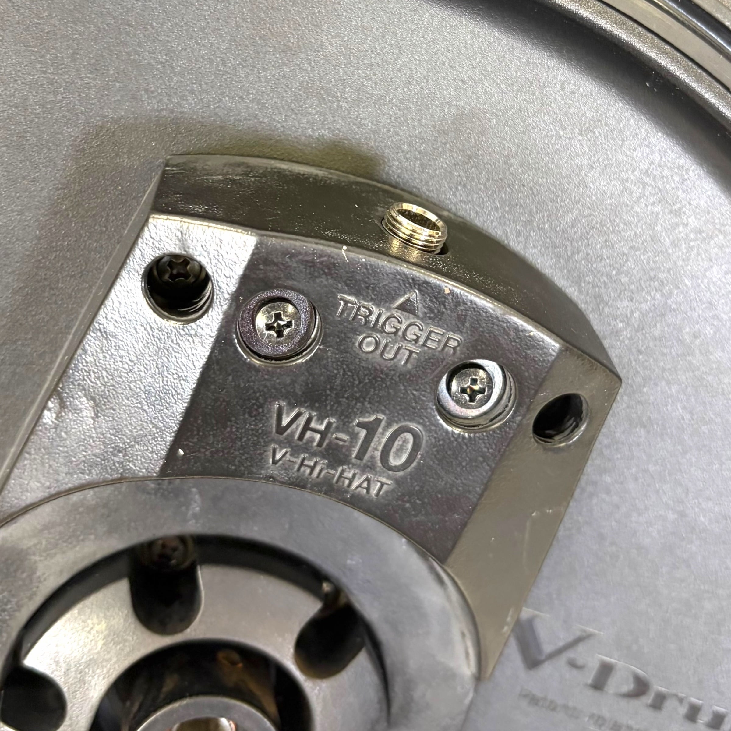 Close-up of Roland VH-10 Hi-hat Controller for electronic drum kits.