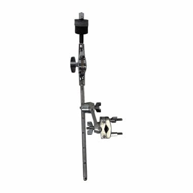 Drum cymbal holder and clamp for drum kit setup.