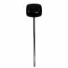 Plastic pedal beater for drum pedals, black with metal shaft.