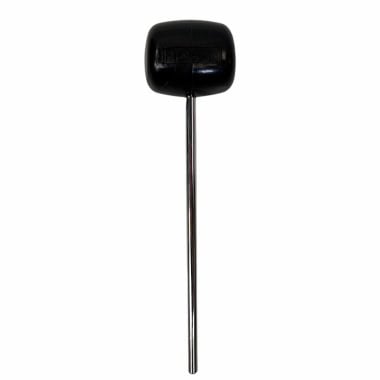 Plastic pedal beater for drum pedals, black with metal shaft.