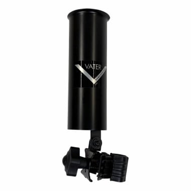 Vater stick holder mounted on a drum kit for easy access.