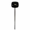 Black plastic drum pedal beater with metal shaft for drumming.