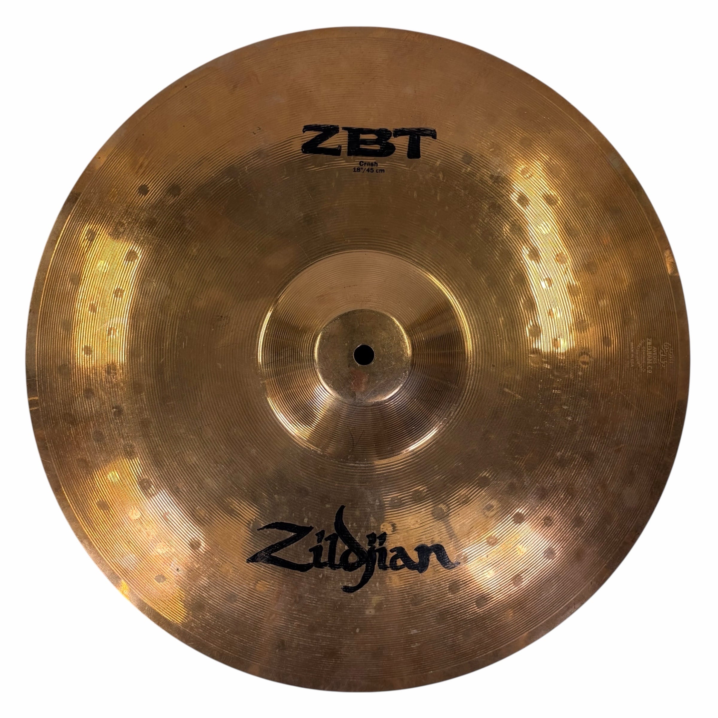 Zildjian ZBT 18in crash cymbal for drummers and percussionists.