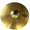 Gold SBR crash cymbal with black mounting bolt for drum kits.