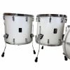 White Sonor Momentum Maple 24-inch drum shells with hardware.
